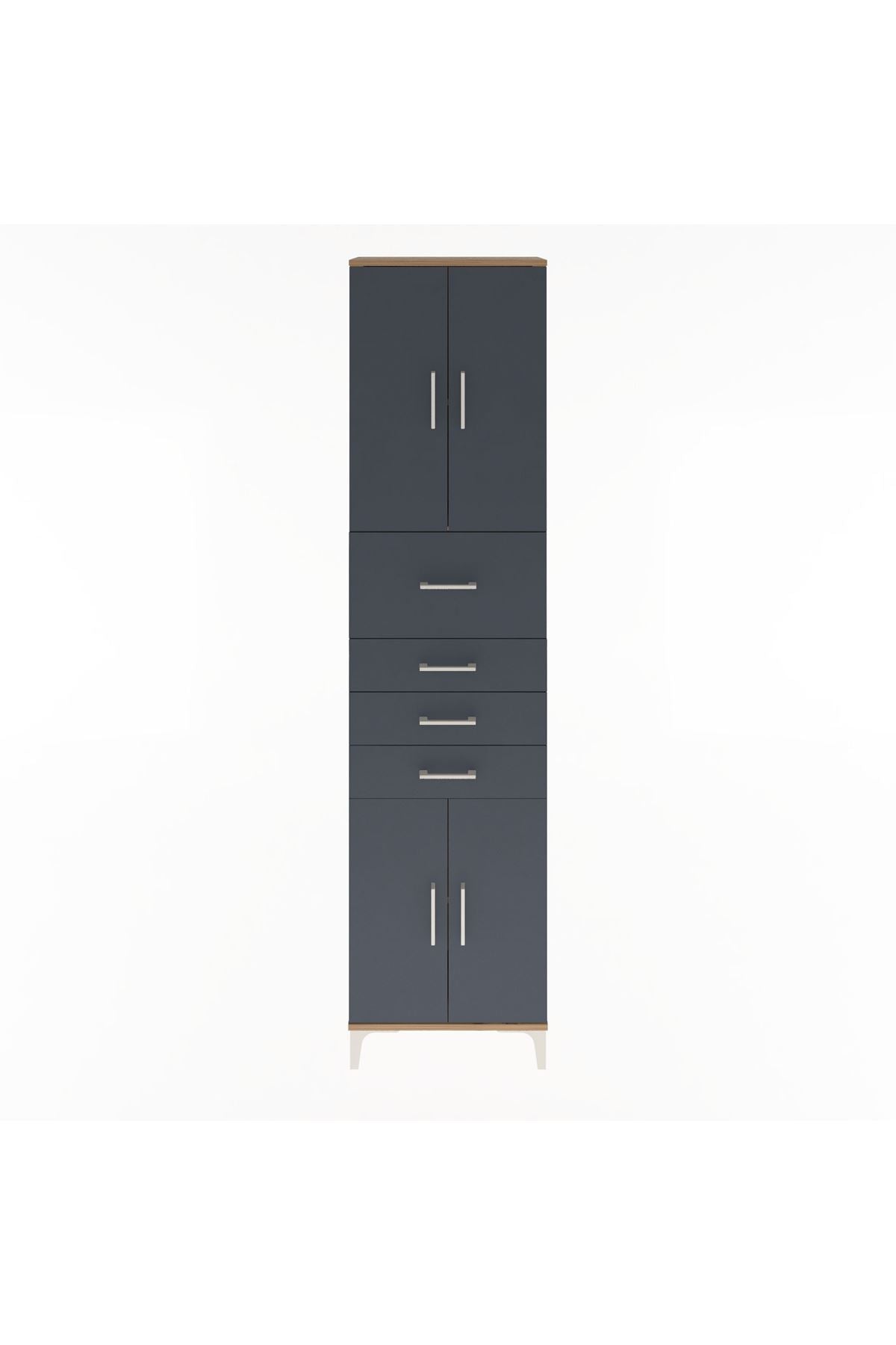 Arges Dolap 3 Raflı 4 Çekmeceli 4 Kapaklı 60x30x243 - S32M037V8A