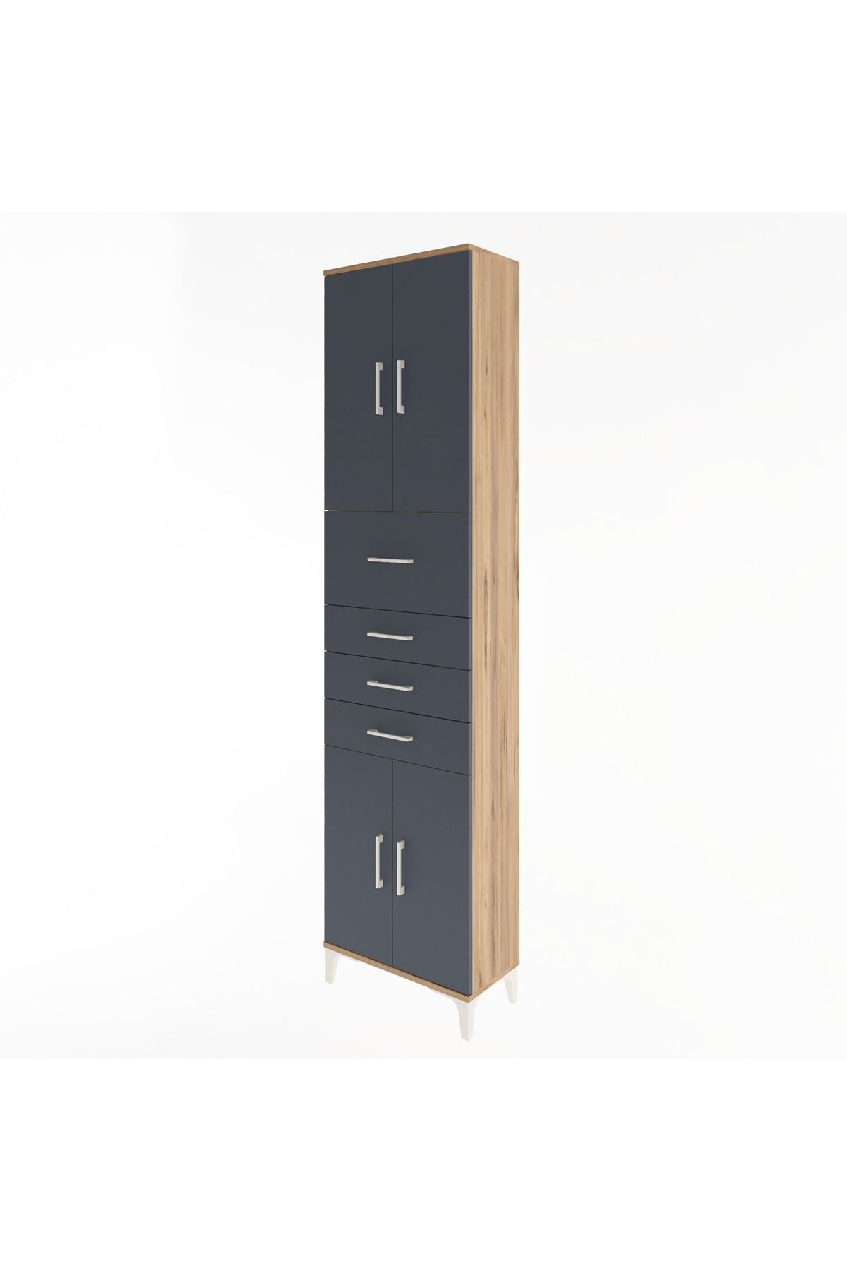 Arges Dolap 3 Raflı 4 Çekmeceli 4 Kapaklı 60x30x243 - S32M037V8A