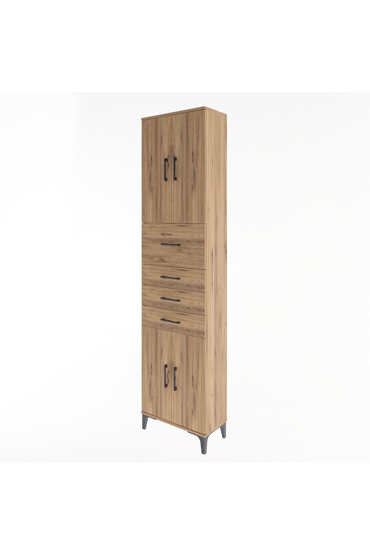 Arges Dolap 3 Raflı 4 Çekmeceli 4 Kapaklı 60x30x243 - S32M037V9A