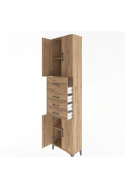 Arges Dolap 3 Raflı 4 Çekmeceli 4 Kapaklı 60x30x243 - S32M037V9A