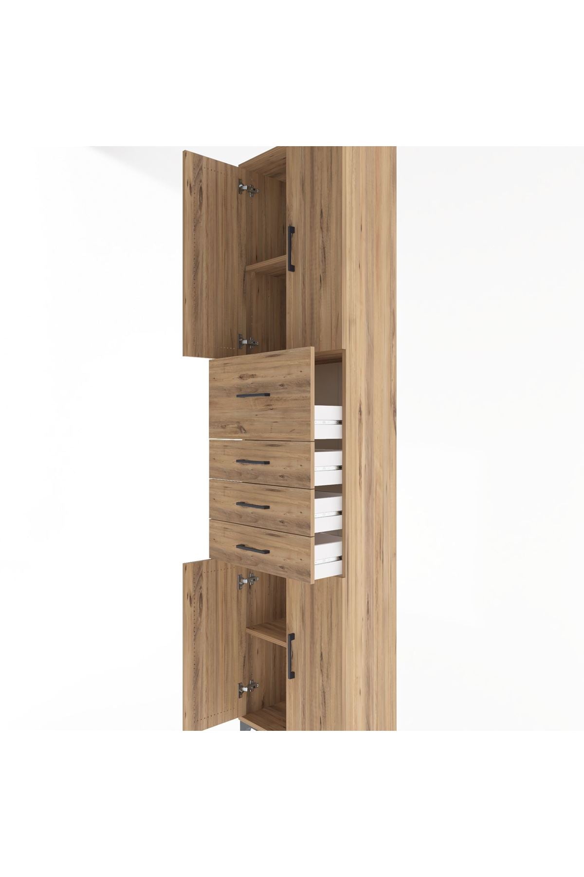 Arges Dolap 3 Raflı 4 Çekmeceli 4 Kapaklı 60x30x243 - S32M037V9A