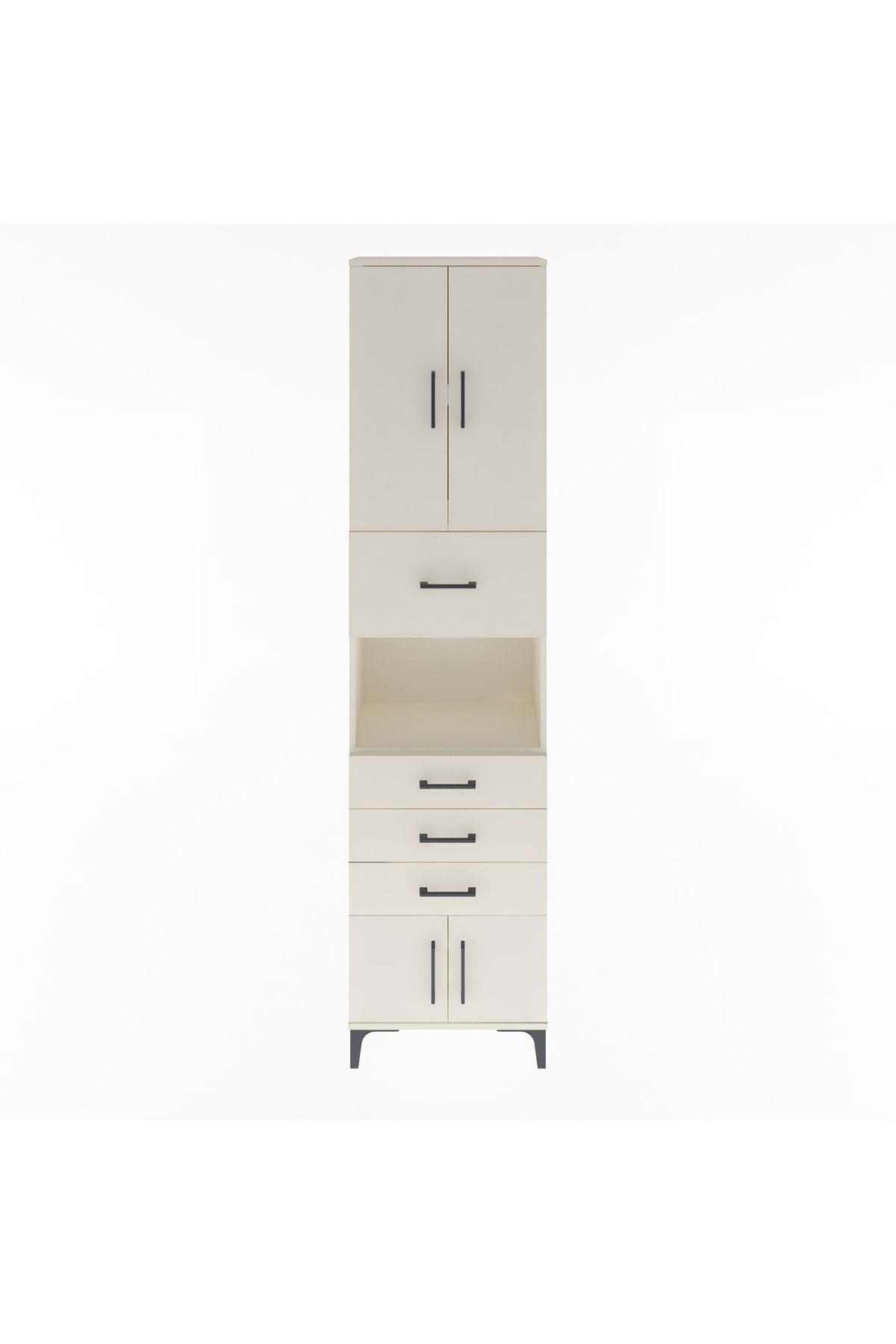 Arges Dolap 3 Raflı 4 Çekmeceli 4 Kapaklı 60x30x243 - S32M038V1A