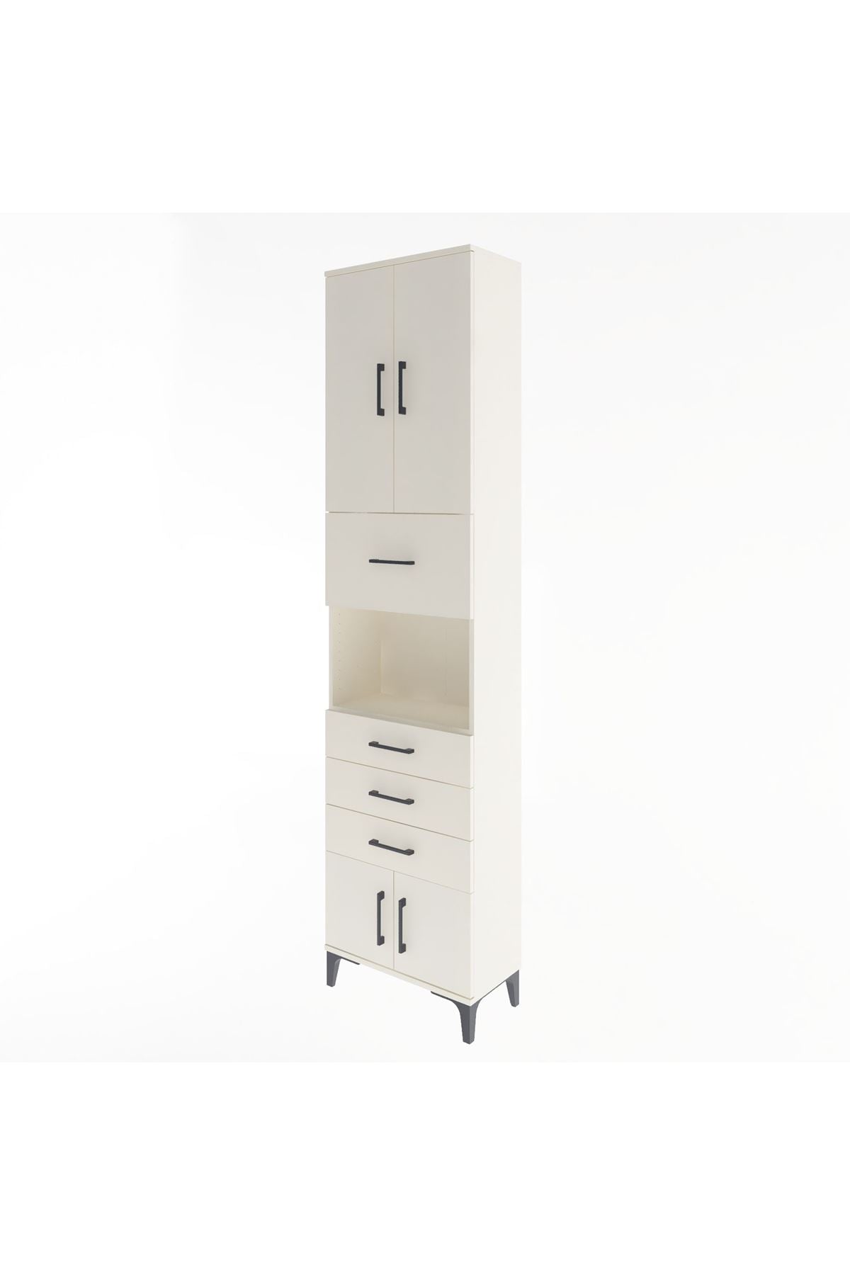 Arges Dolap 3 Raflı 4 Çekmeceli 4 Kapaklı 60x30x243 - S32M038V1A