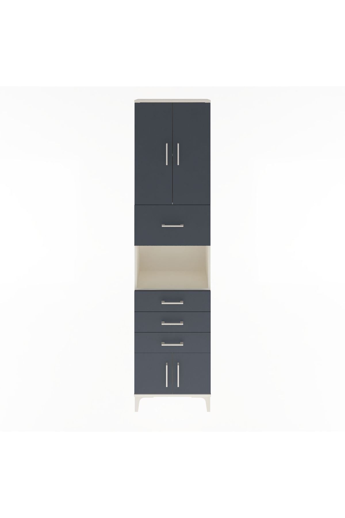 Arges Dolap 3 Raflı 4 Çekmeceli 4 Kapaklı 60x30x243 - S32M038V2A