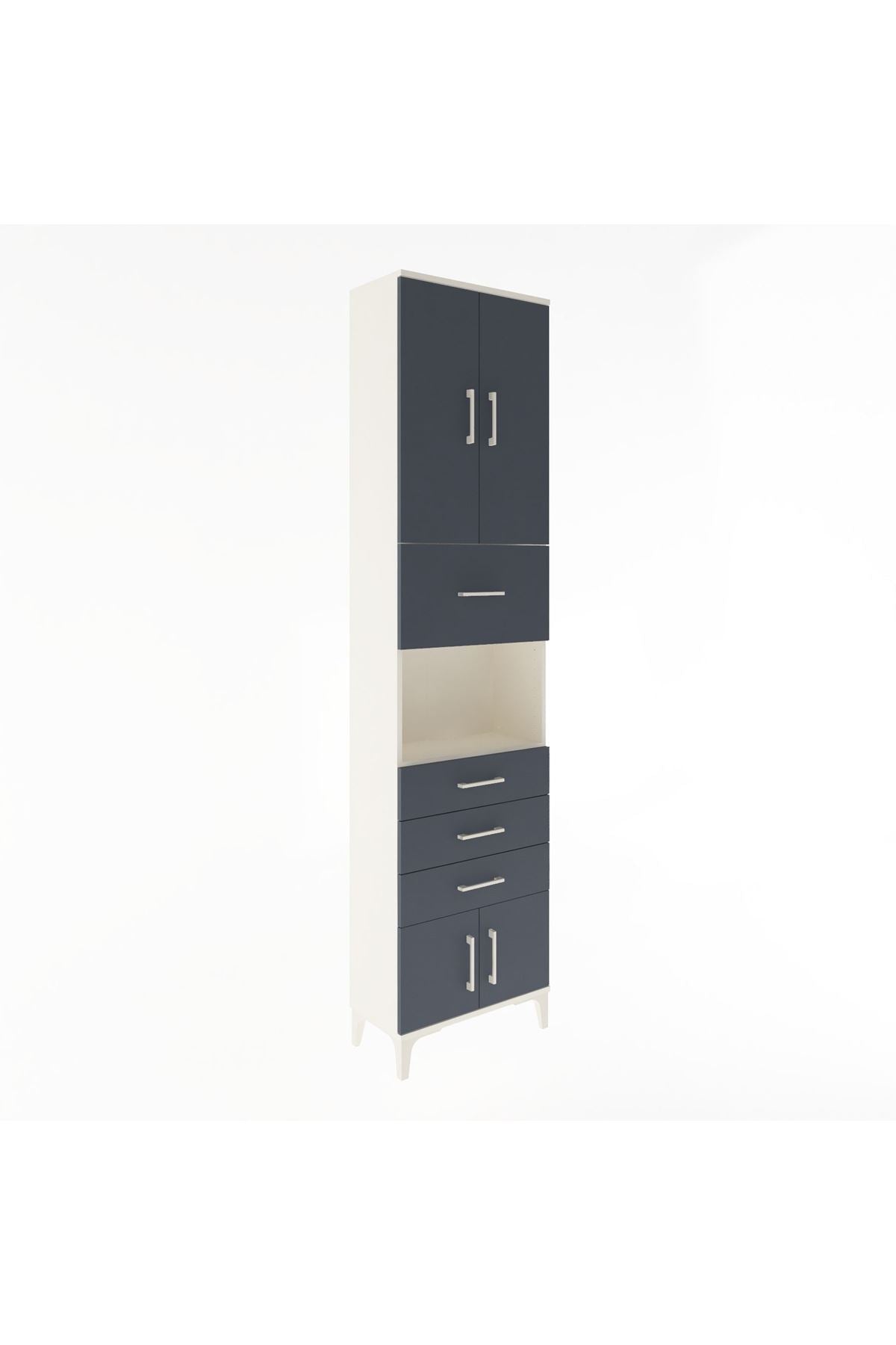 Arges Dolap 3 Raflı 4 Çekmeceli 4 Kapaklı 60x30x243 - S32M038V2A