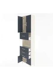 Arges Dolap 3 Raflı 4 Çekmeceli 4 Kapaklı 60x30x243 - S32M038V2A