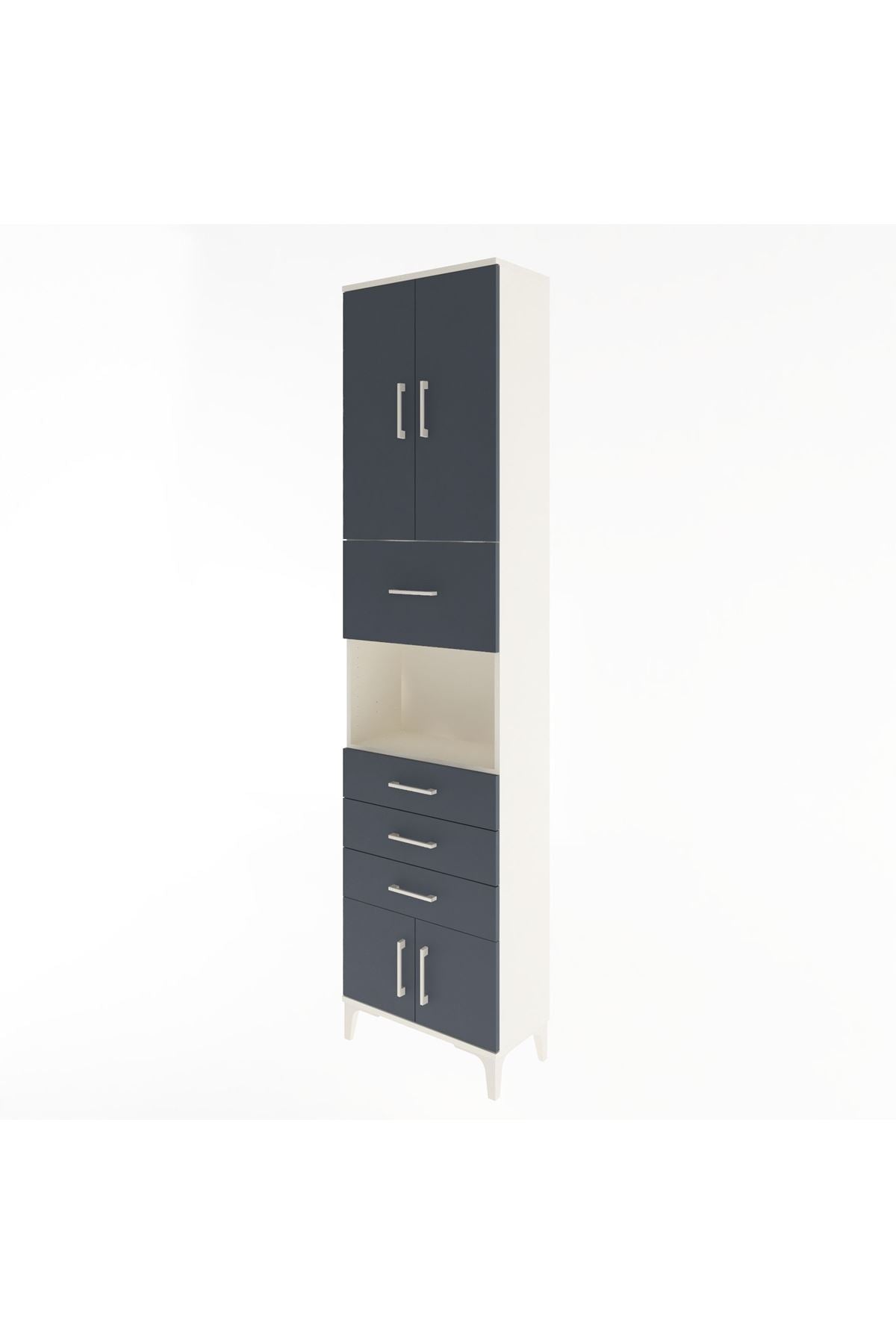 Arges Dolap 3 Raflı 4 Çekmeceli 4 Kapaklı 60x30x243 - S32M038V2A