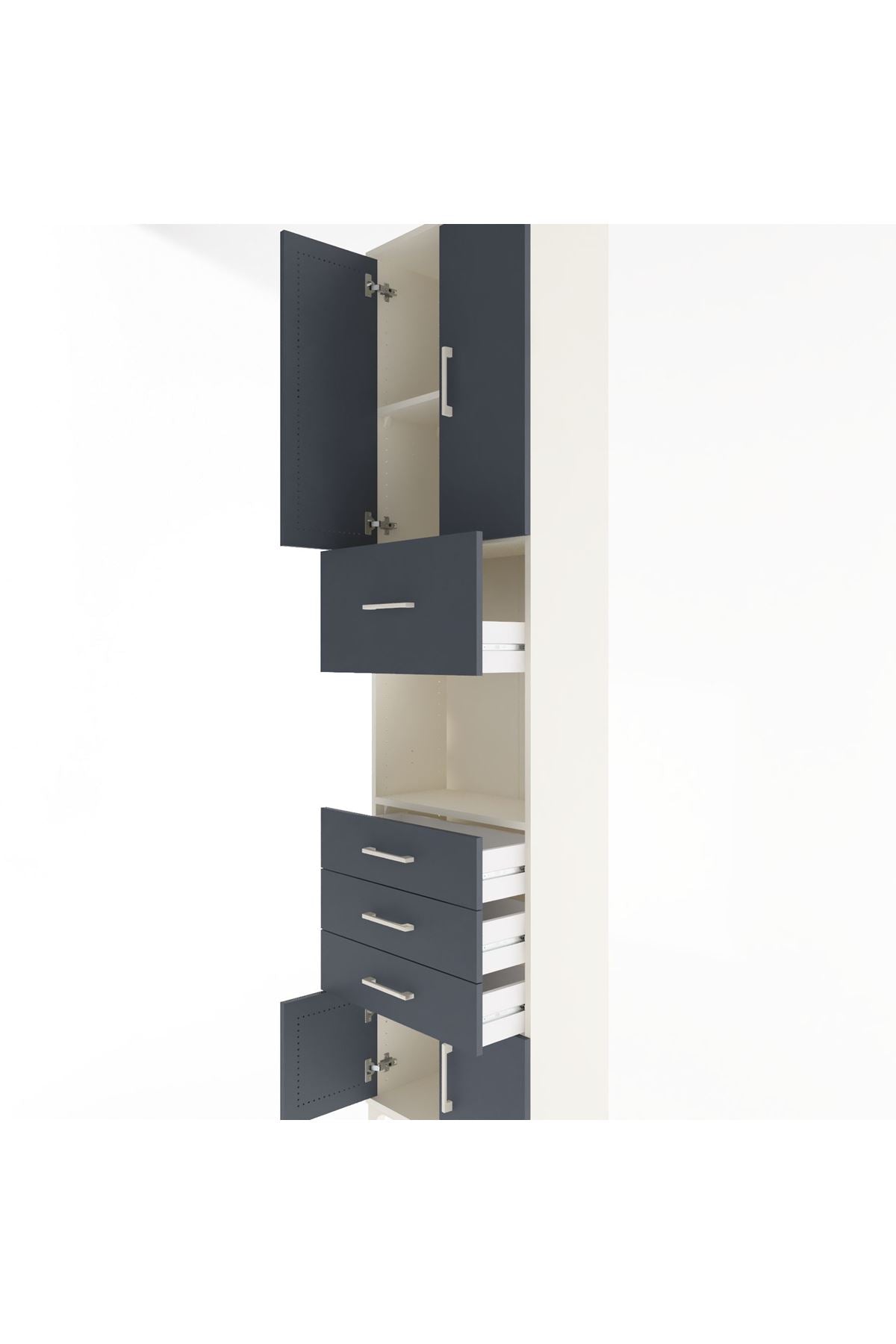 Arges Dolap 3 Raflı 4 Çekmeceli 4 Kapaklı 60x30x243 - S32M038V2A