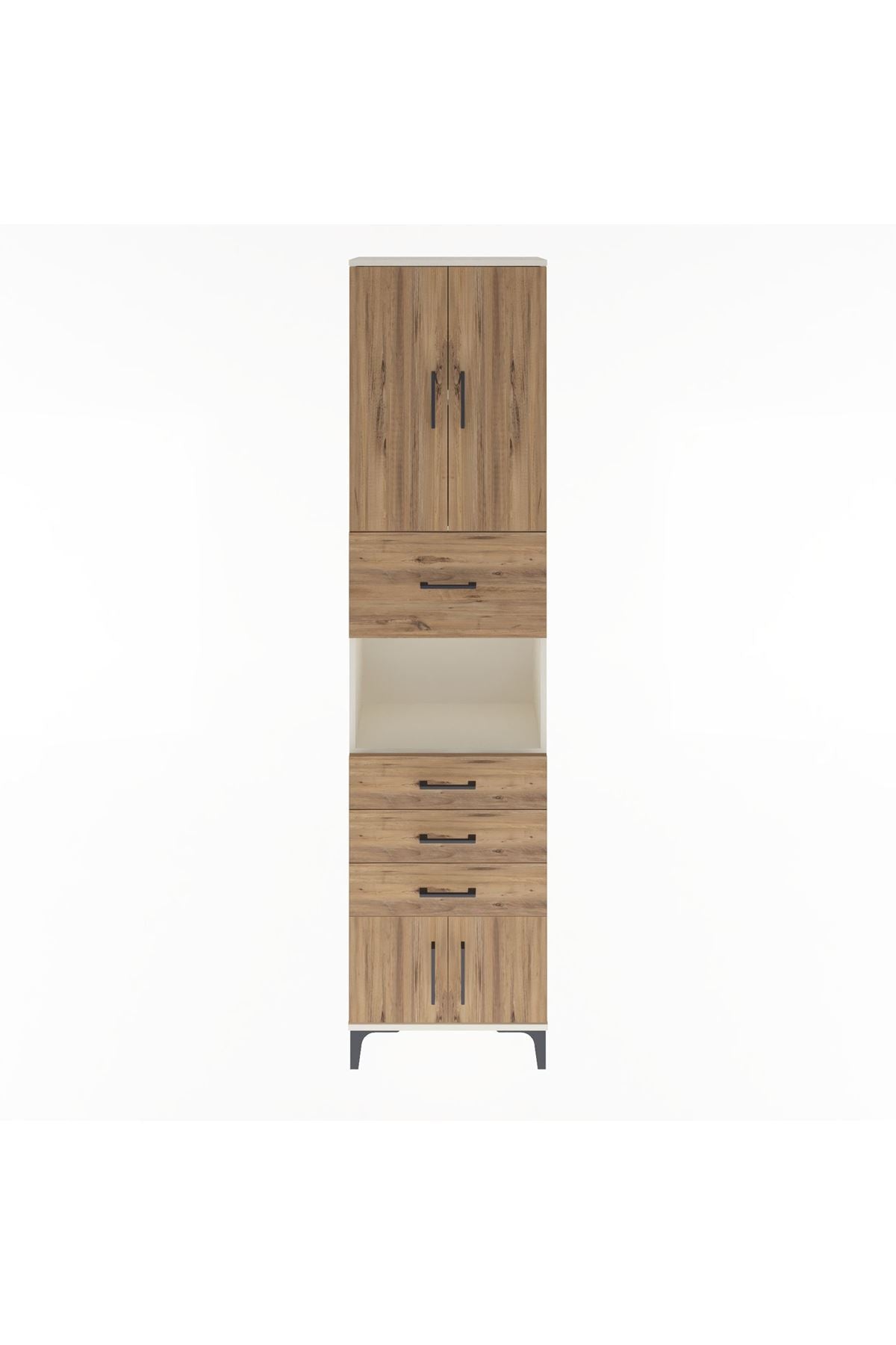 Arges Dolap 3 Raflı 4 Çekmeceli 4 Kapaklı 60x30x243 - S32M038V3A