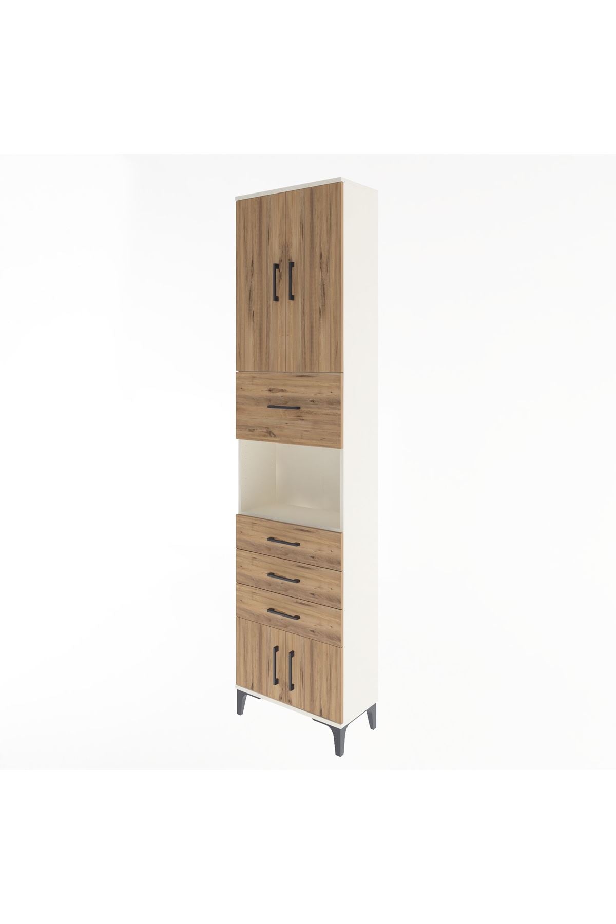 Arges Dolap 3 Raflı 4 Çekmeceli 4 Kapaklı 60x30x243 - S32M038V3A