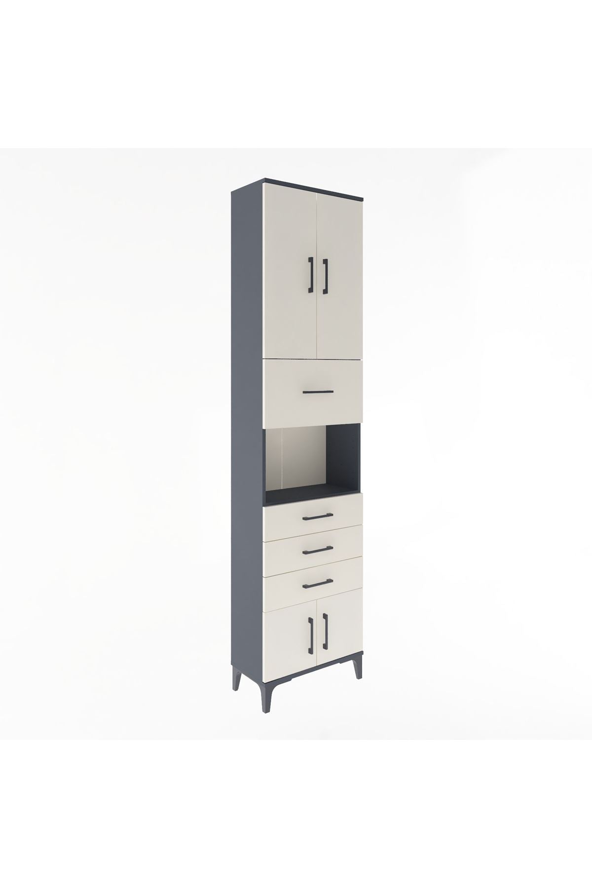 Arges Dolap 3 Raflı 4 Çekmeceli 4 Kapaklı 60x30x243 - S32M038V4A
