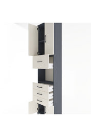 Arges Dolap 3 Raflı 4 Çekmeceli 4 Kapaklı 60x30x243 - S32M038V4A