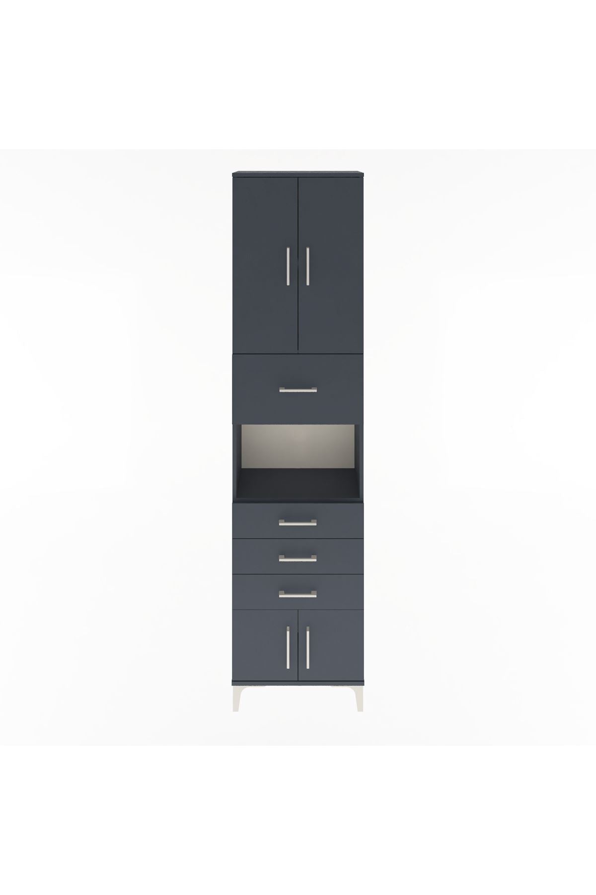 Arges Dolap 3 Raflı 4 Çekmeceli 4 Kapaklı 60x30x243 - S32M038V5A