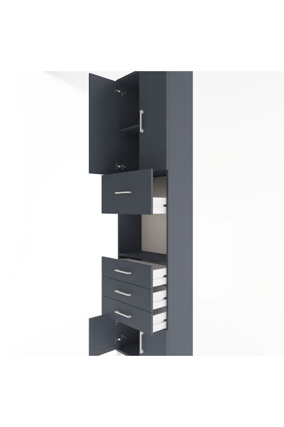 Arges Dolap 3 Raflı 4 Çekmeceli 4 Kapaklı 60x30x243 - S32M038V5A