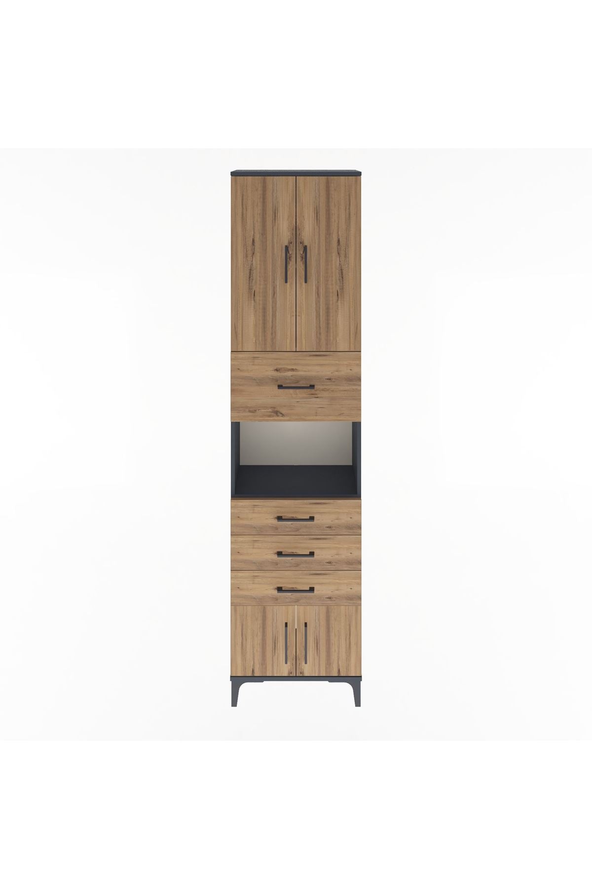 Arges Dolap 3 Raflı 4 Çekmeceli 4 Kapaklı 60x30x243 - S32M038V6A