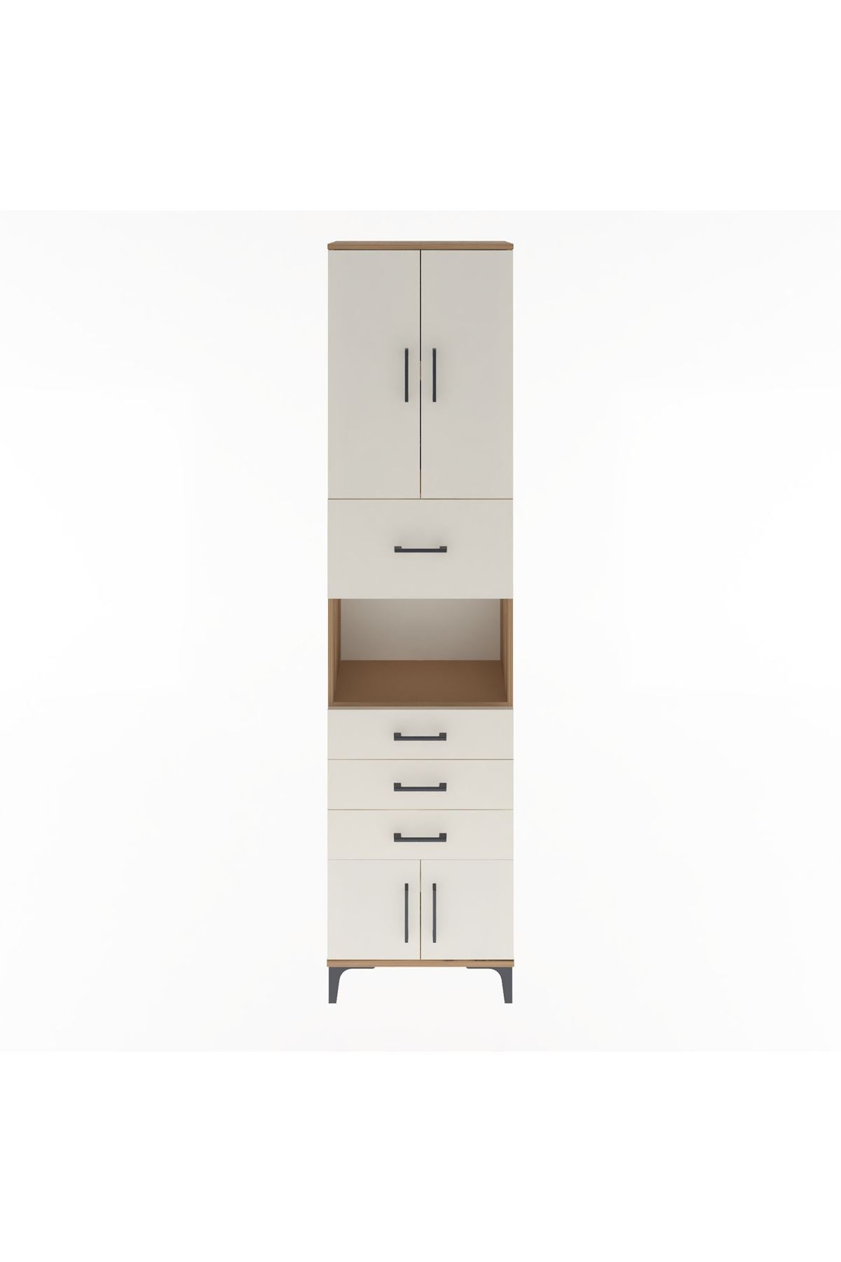 Arges Dolap 3 Raflı 4 Çekmeceli 4 Kapaklı 60x30x243 - S32M038V7A