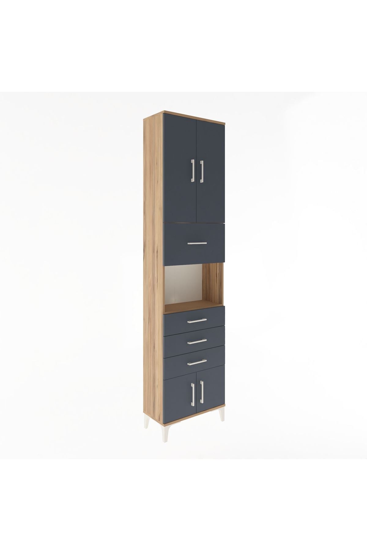 Arges Dolap 3 Raflı 4 Çekmeceli 4 Kapaklı 60x30x243 - S32M038V8A