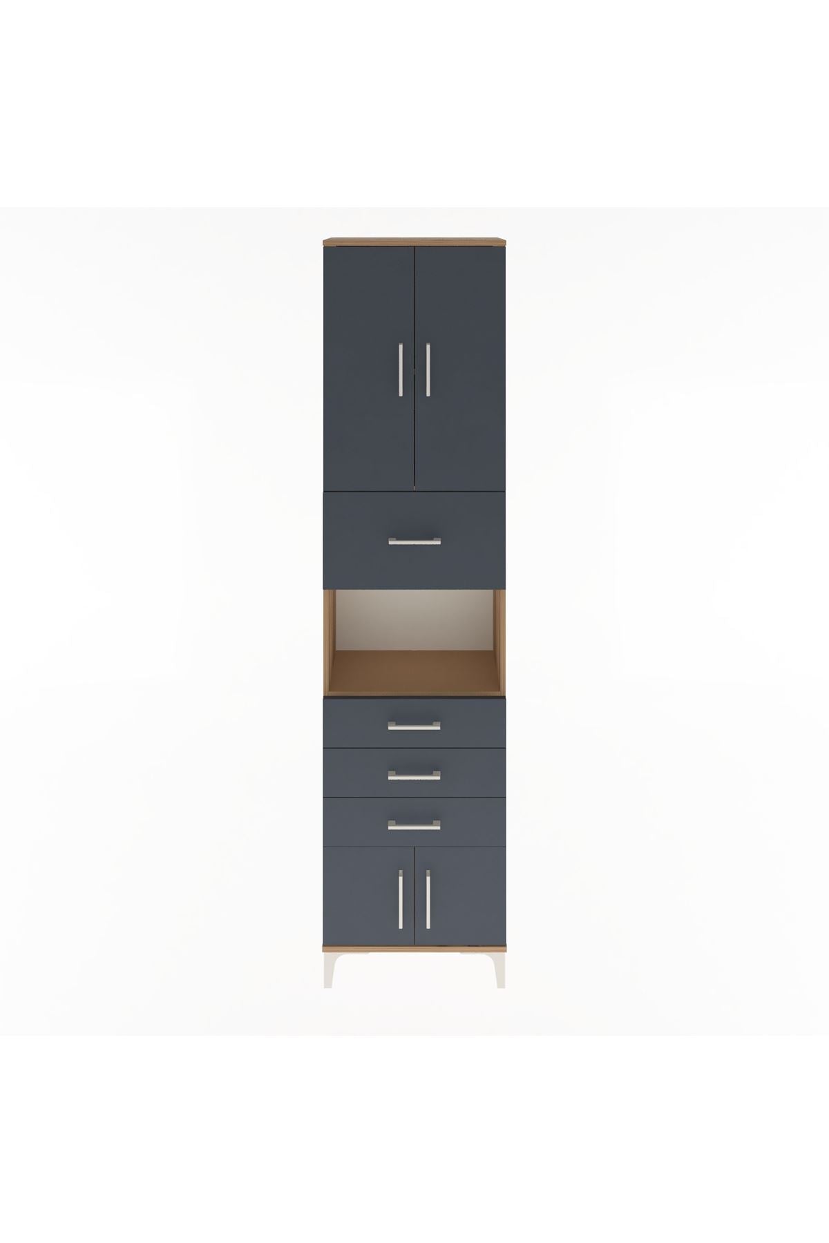 Arges Dolap 3 Raflı 4 Çekmeceli 4 Kapaklı 60x30x243 - S32M038V8A