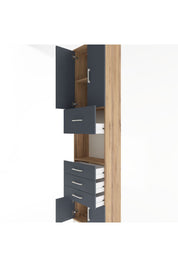 Arges Dolap 3 Raflı 4 Çekmeceli 4 Kapaklı 60x30x243 - S32M038V8A