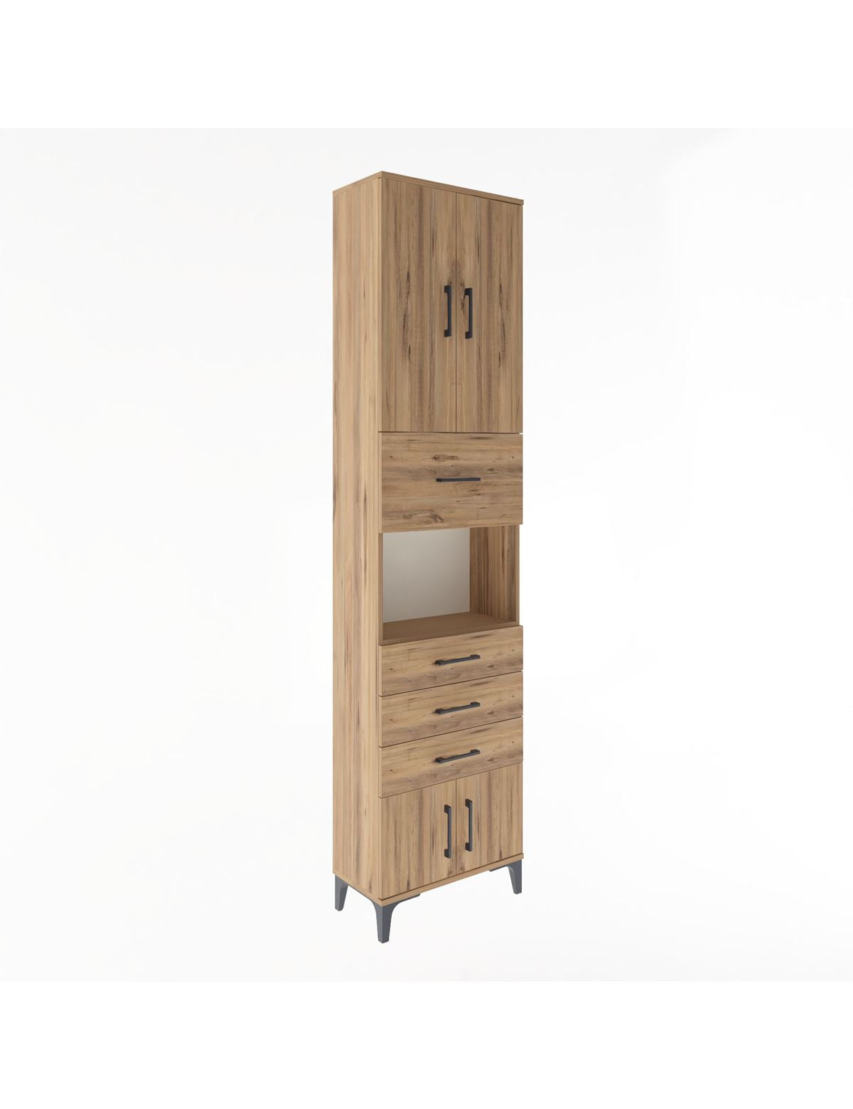Arges Dolap 3 Raflı 4 Çekmeceli 4 Kapaklı 60x30x243 - S32M038V9A