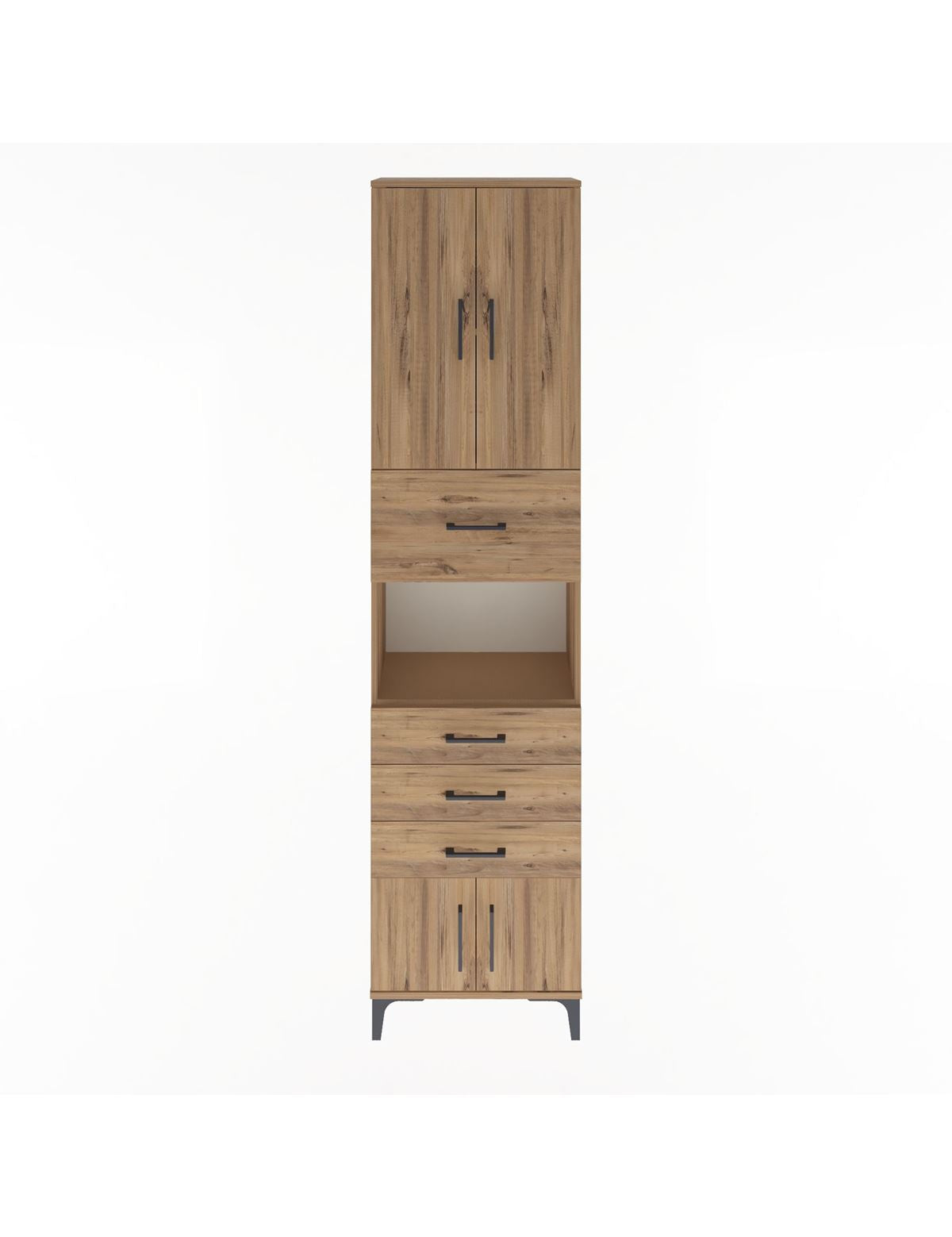 Arges Dolap 3 Raflı 4 Çekmeceli 4 Kapaklı 60x30x243 - S32M038V9A