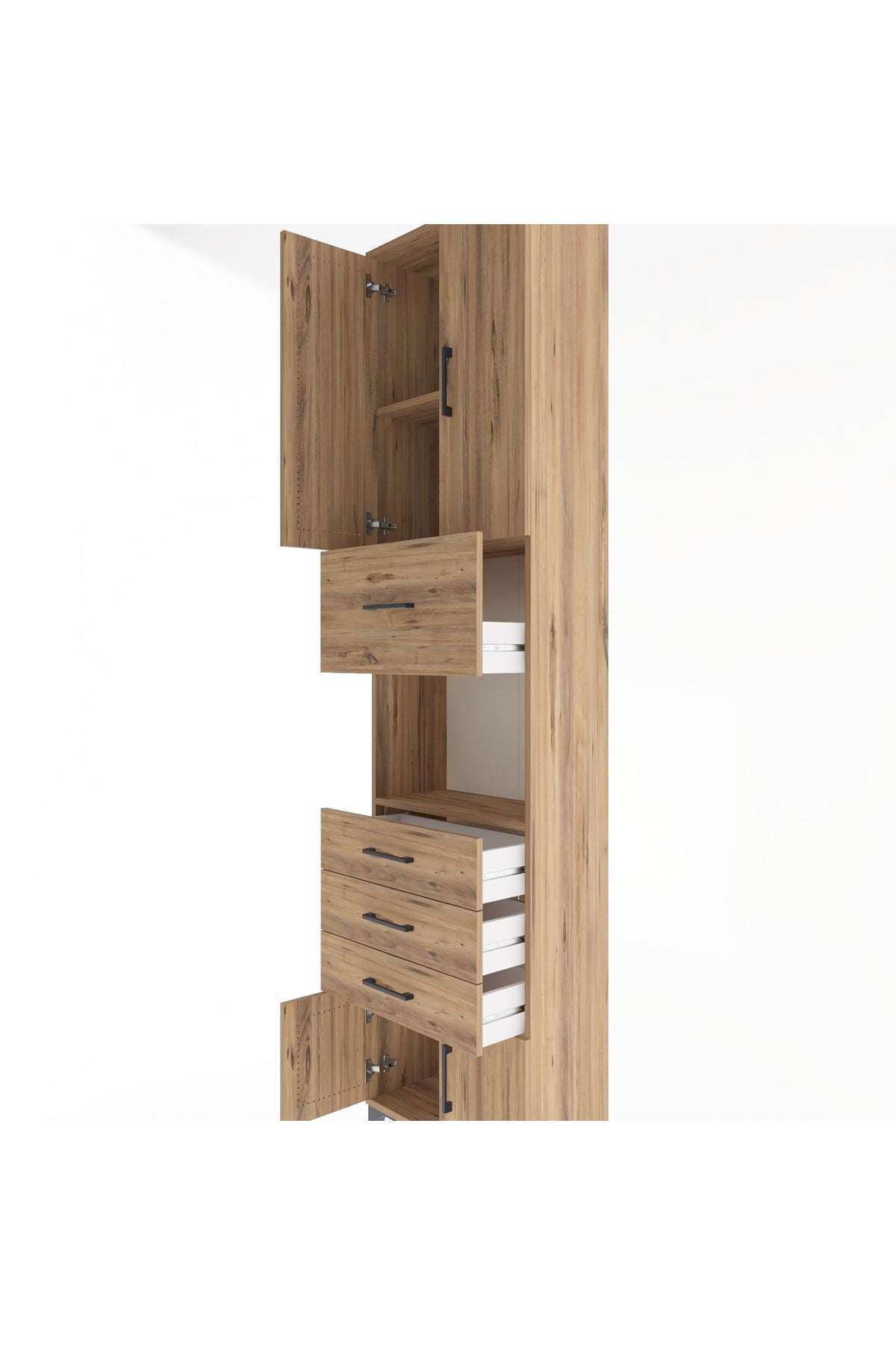 Arges Dolap 3 Raflı 4 Çekmeceli 4 Kapaklı 60x30x243 - S32M038V9A