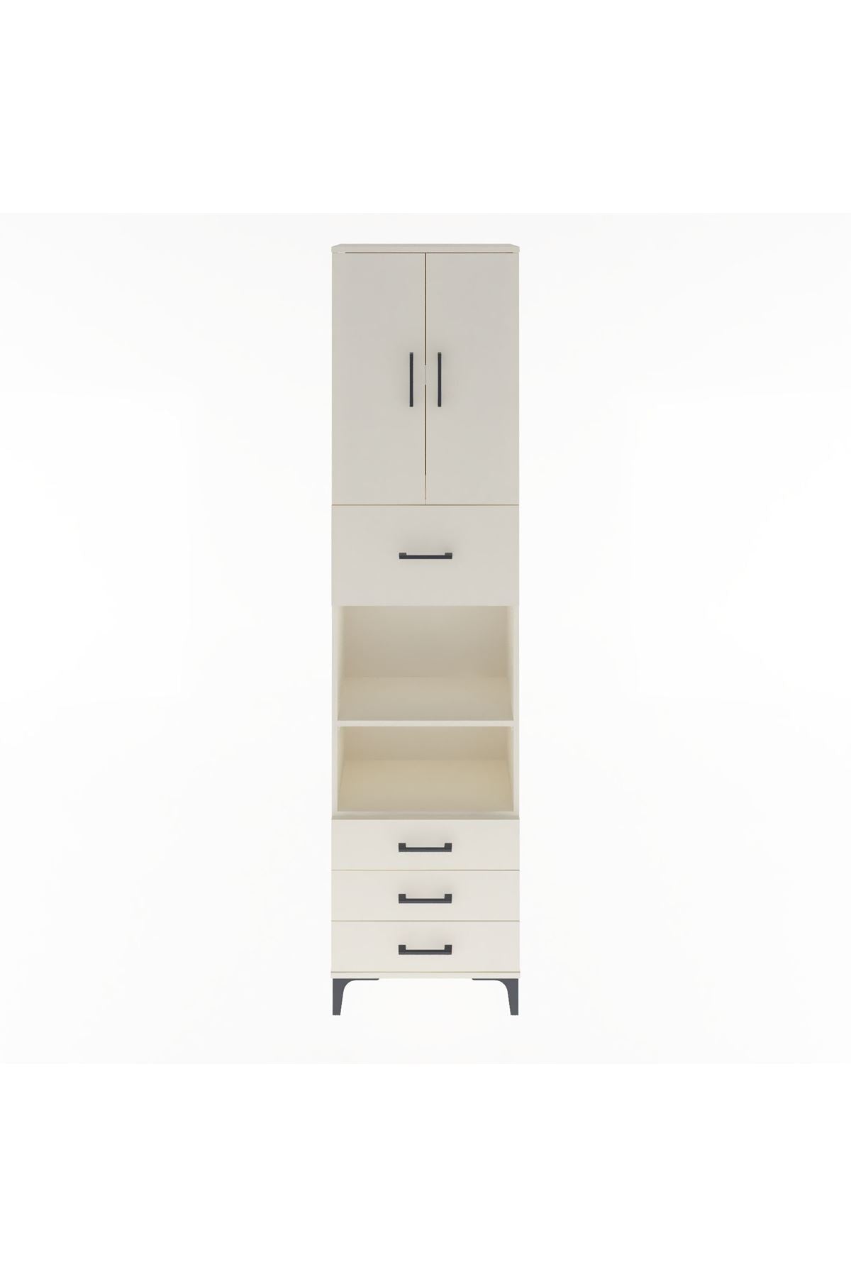 Arges Dolap 4 Raflı 4 Çekmeceli 2 Kapaklı 60x30x243 - S32M039V1A