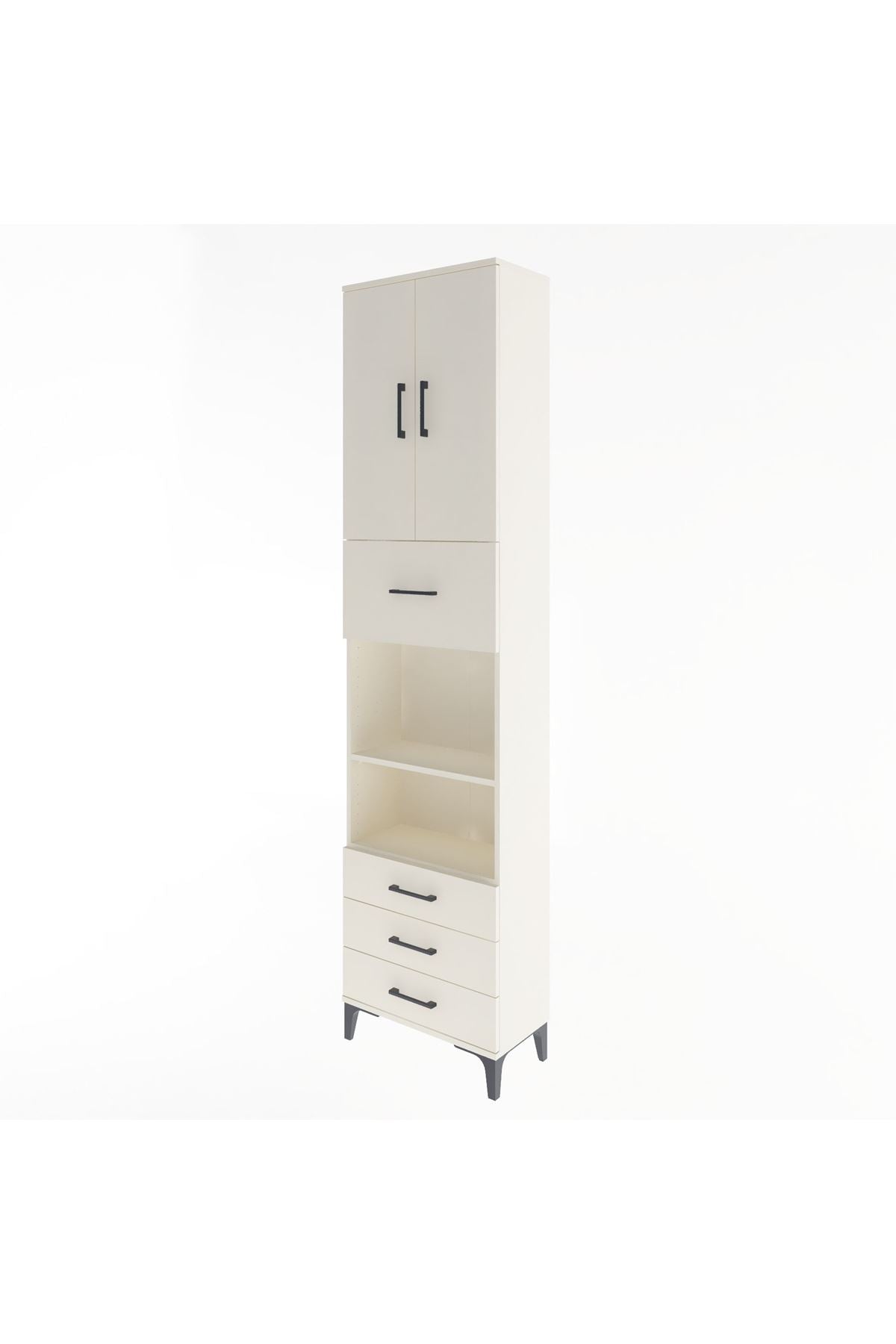 Arges Dolap 4 Raflı 4 Çekmeceli 2 Kapaklı 60x30x243 - S32M039V1A