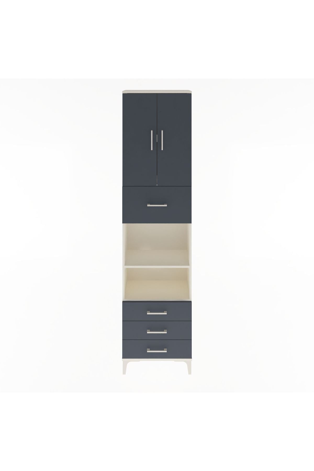 Arges Dolap 4 Raflı 4 Çekmeceli 2 Kapaklı 60x30x243 - S32M039V2A