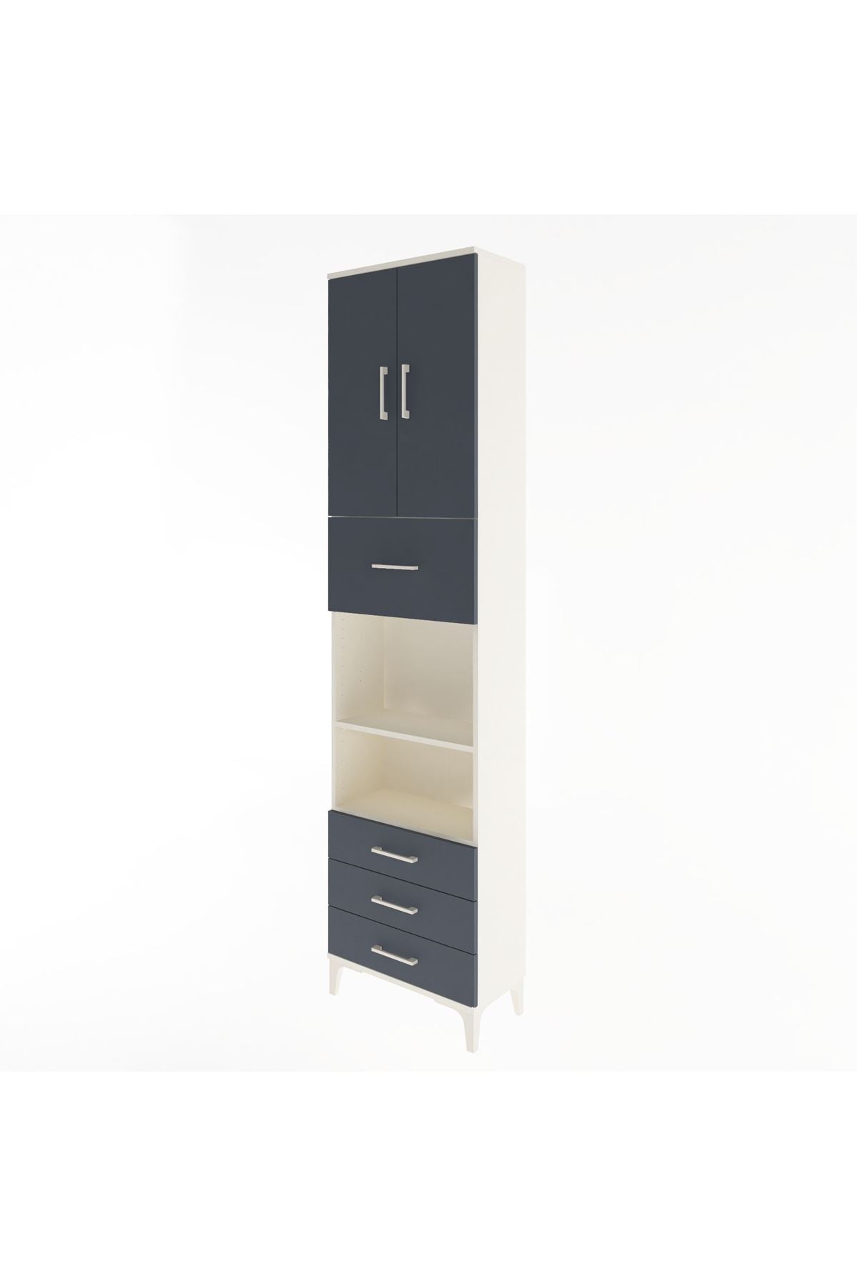 Arges Dolap 4 Raflı 4 Çekmeceli 2 Kapaklı 60x30x243 - S32M039V2A