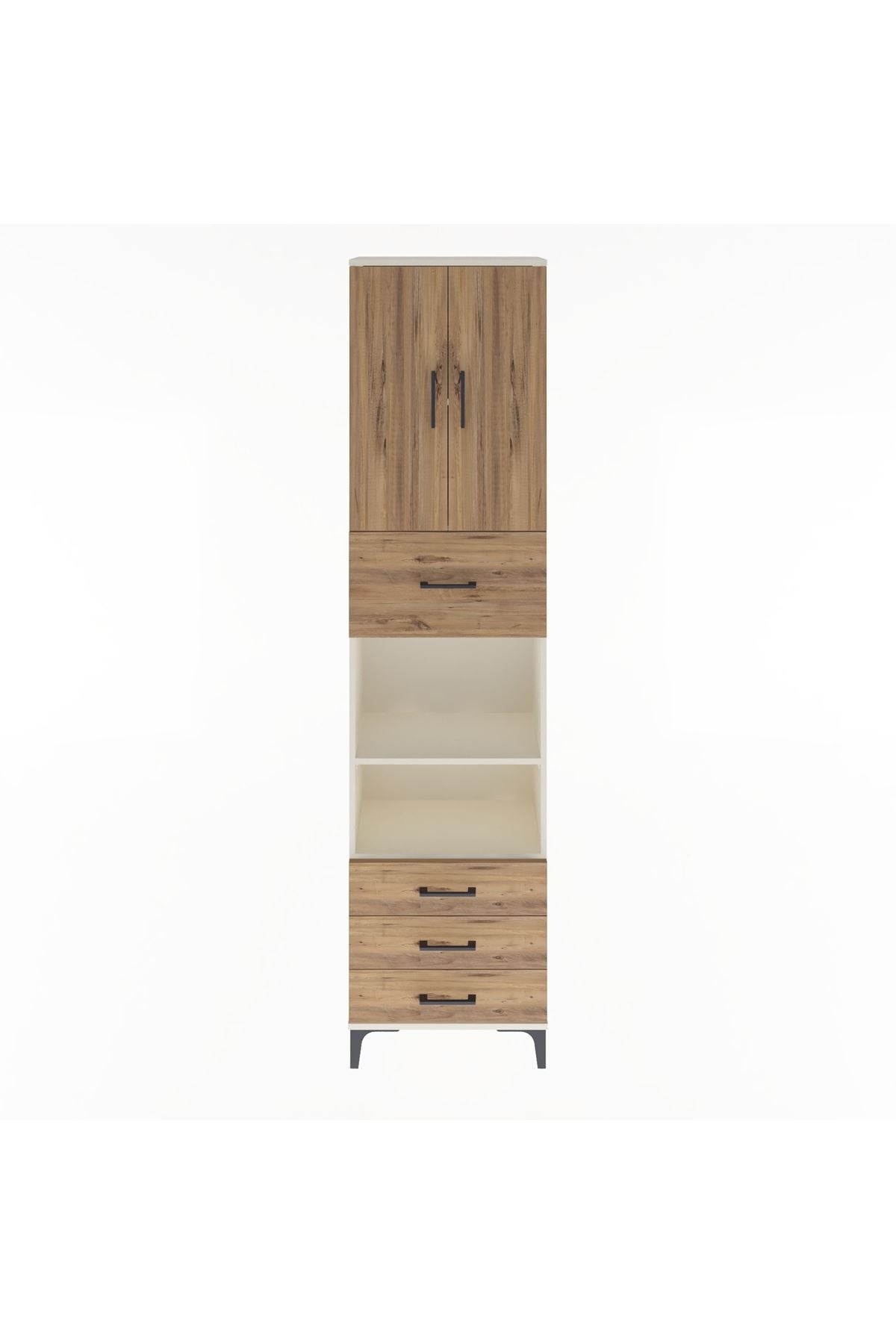 Arges Dolap 4 Raflı 4 Çekmeceli 2 Kapaklı 60x30x243 - S32M039V3A
