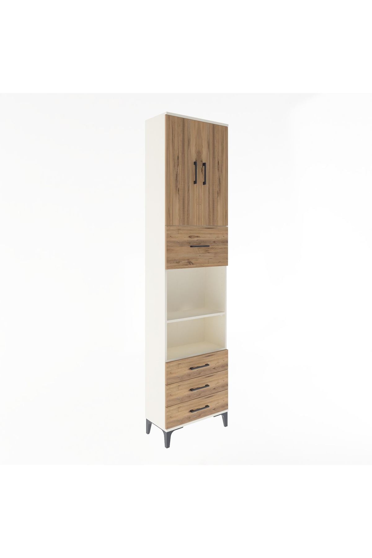 Arges Dolap 4 Raflı 4 Çekmeceli 2 Kapaklı 60x30x243 - S32M039V3A