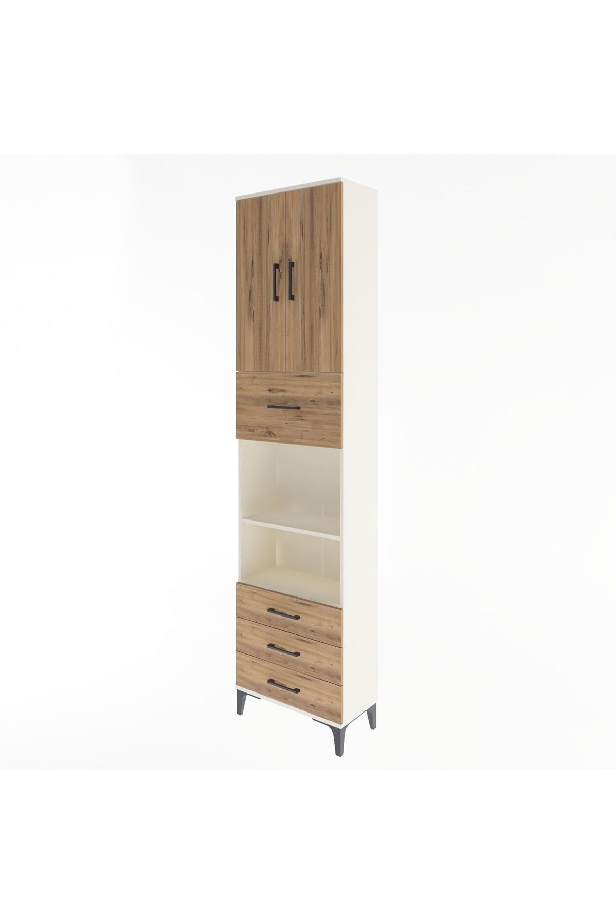 Arges Dolap 4 Raflı 4 Çekmeceli 2 Kapaklı 60x30x243 - S32M039V3A