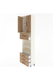 Arges Dolap 4 Raflı 4 Çekmeceli 2 Kapaklı 60x30x243 - S32M039V3A