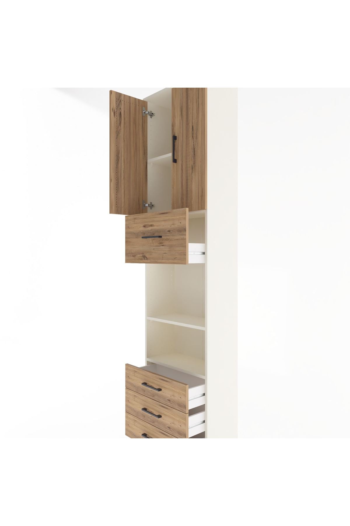 Arges Dolap 4 Raflı 4 Çekmeceli 2 Kapaklı 60x30x243 - S32M039V3A