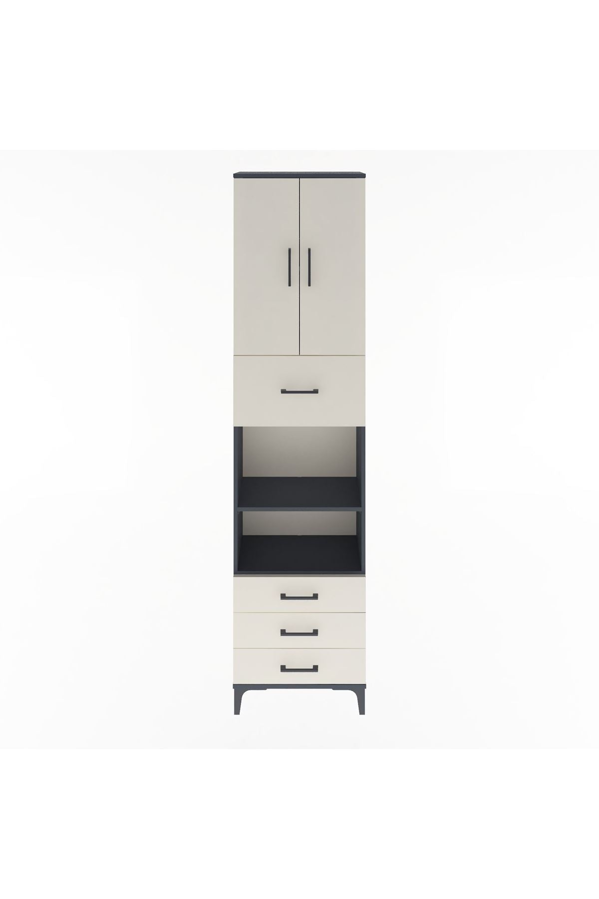 Arges Dolap 4 Raflı 4 Çekmeceli 2 Kapaklı 60x30x243 - S32M039V4A