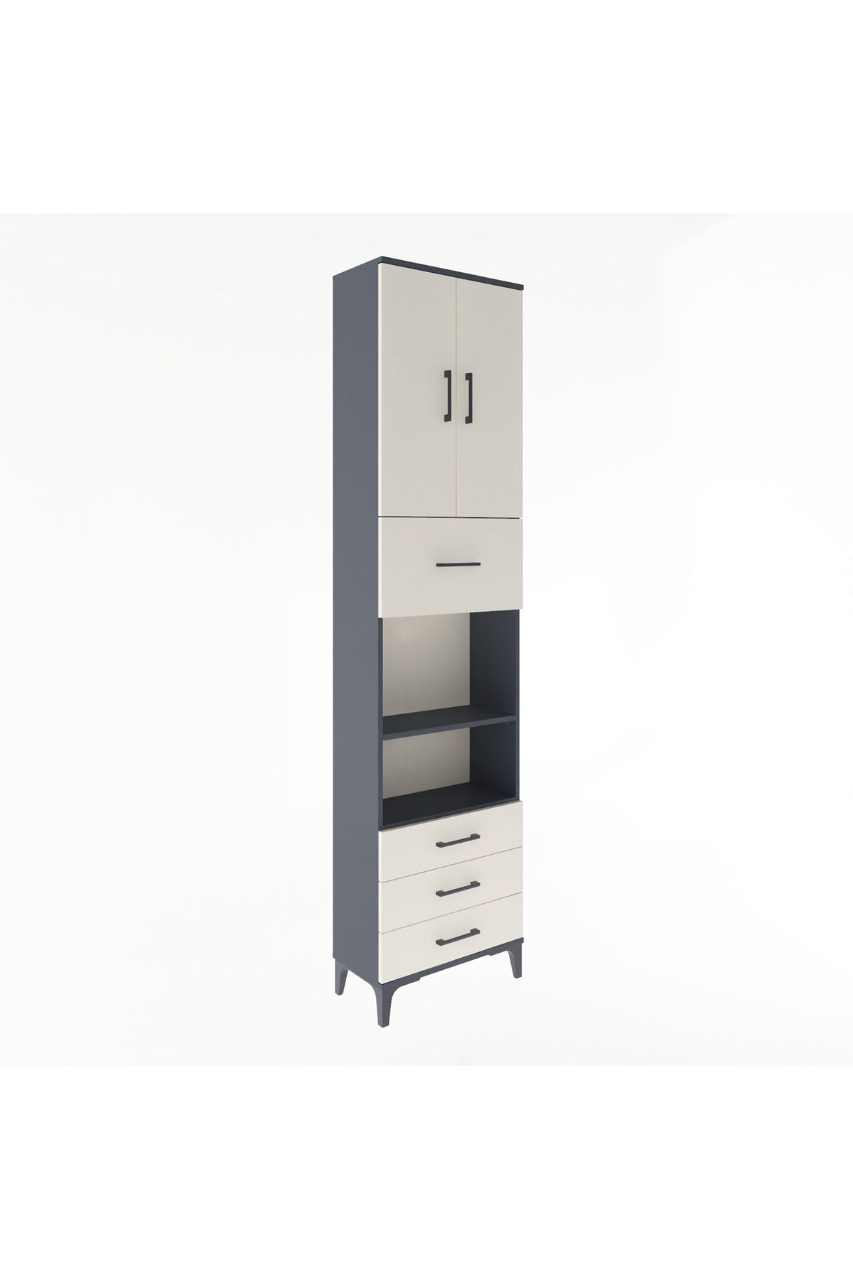 Arges Dolap 4 Raflı 4 Çekmeceli 2 Kapaklı 60x30x243 - S32M039V4A