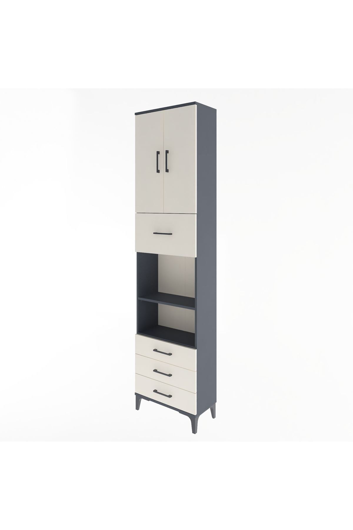 Arges Dolap 4 Raflı 4 Çekmeceli 2 Kapaklı 60x30x243 - S32M039V4A
