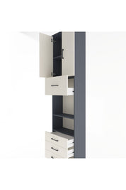 Arges Dolap 4 Raflı 4 Çekmeceli 2 Kapaklı 60x30x243 - S32M039V4A