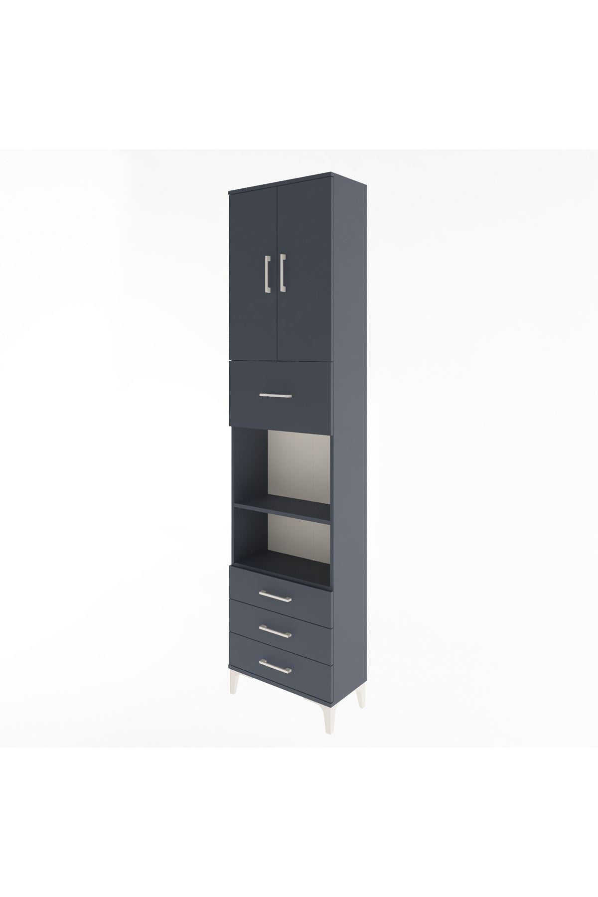 Arges Dolap 4 Raflı 4 Çekmeceli 2 Kapaklı 60x30x243 - S32M039V5A
