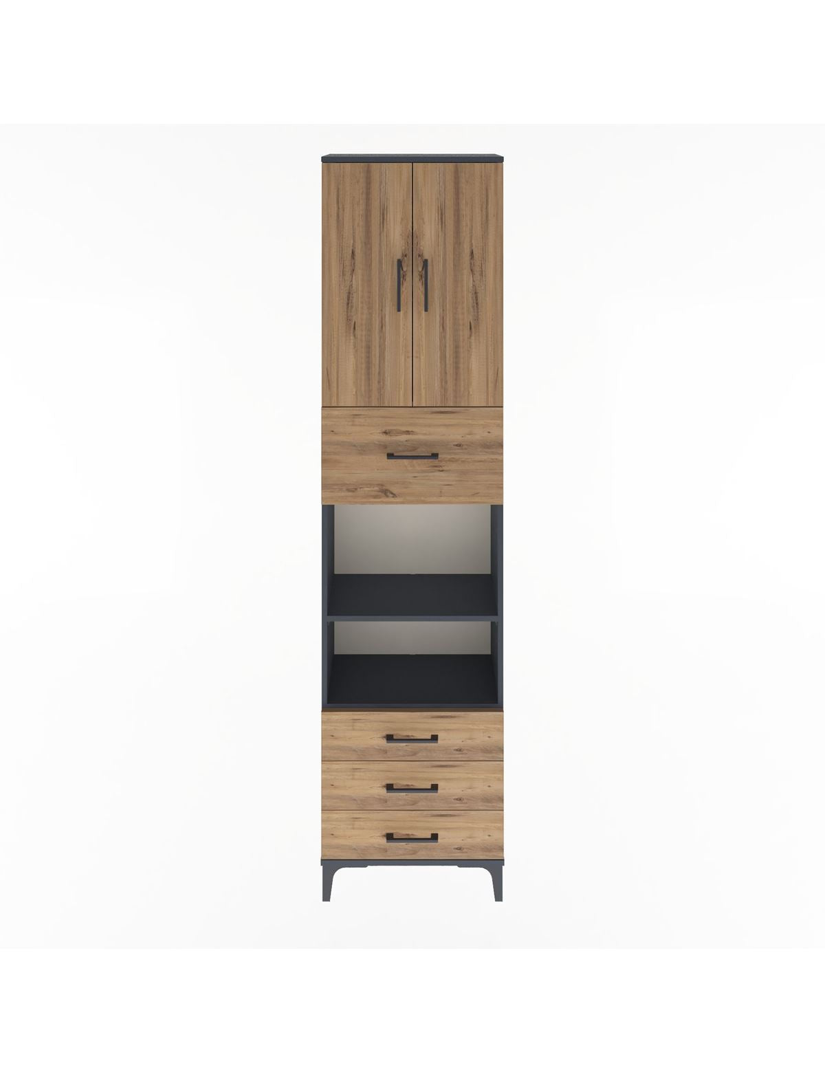Arges Dolap 4 Raflı 4 Çekmeceli 2 Kapaklı 60x30x243 - S32M039V6A