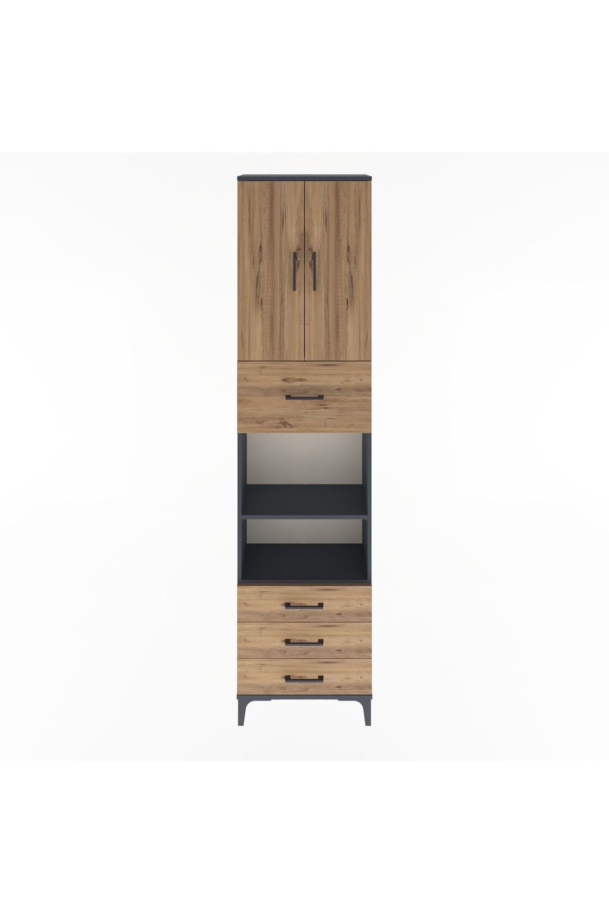 Arges Dolap 4 Raflı 4 Çekmeceli 2 Kapaklı 60x30x243 - S32M039V6A