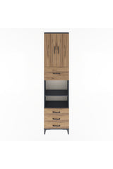 Arges Dolap 4 Raflı 4 Çekmeceli 2 Kapaklı 60x30x243