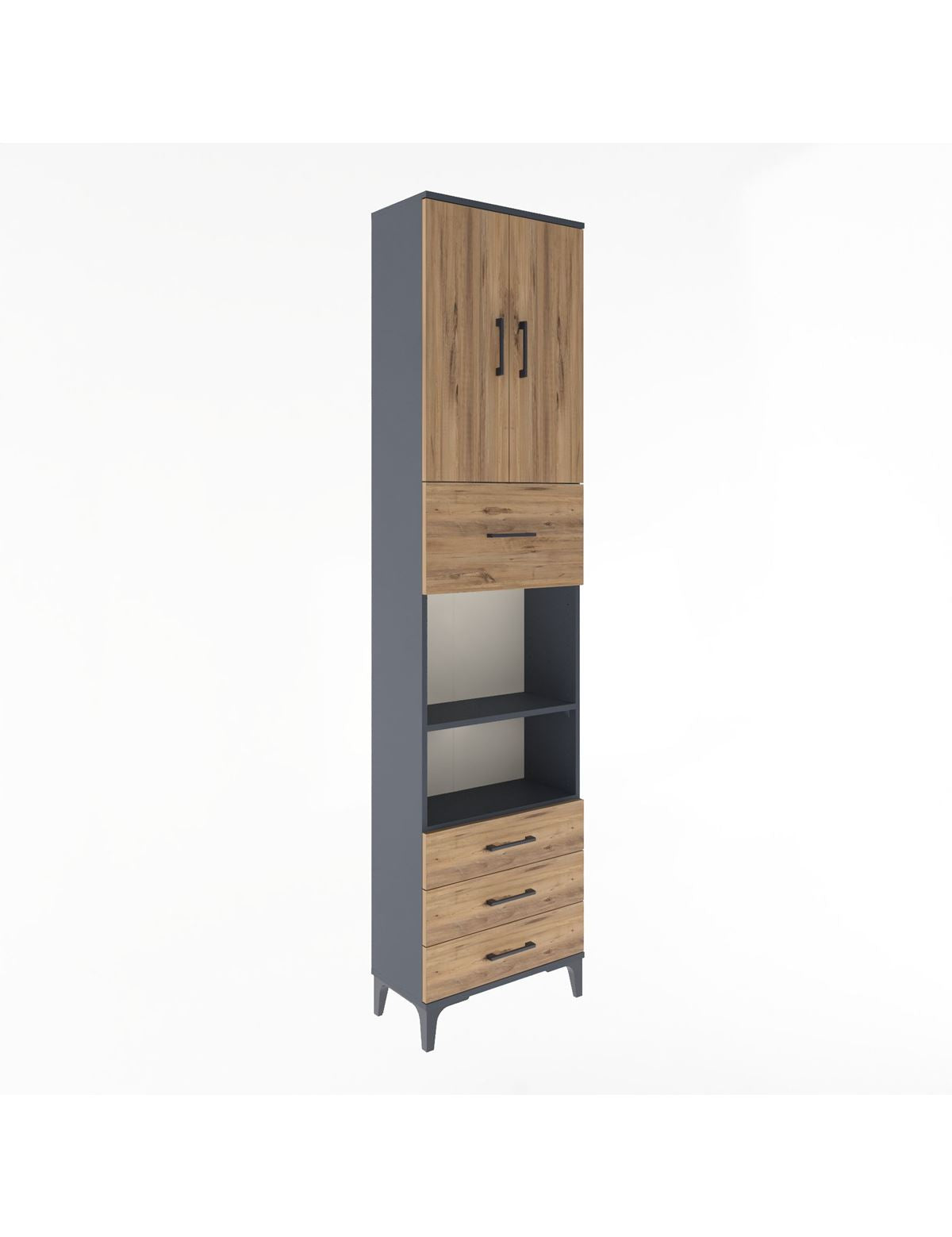 Arges Dolap 4 Raflı 4 Çekmeceli 2 Kapaklı 60x30x243 - S32M039V6A