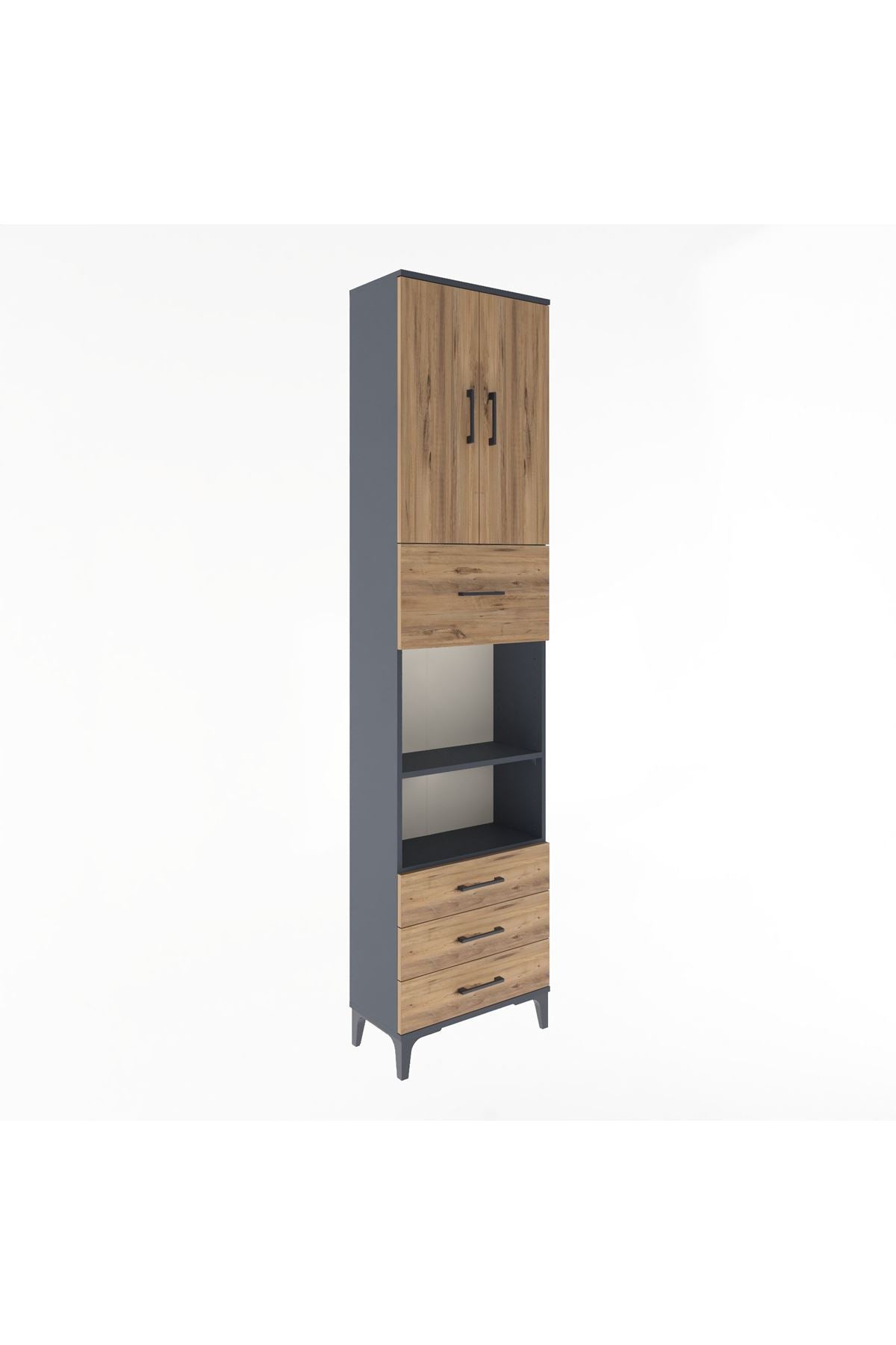Arges Dolap 4 Raflı 4 Çekmeceli 2 Kapaklı 60x30x243 - S32M039V6A