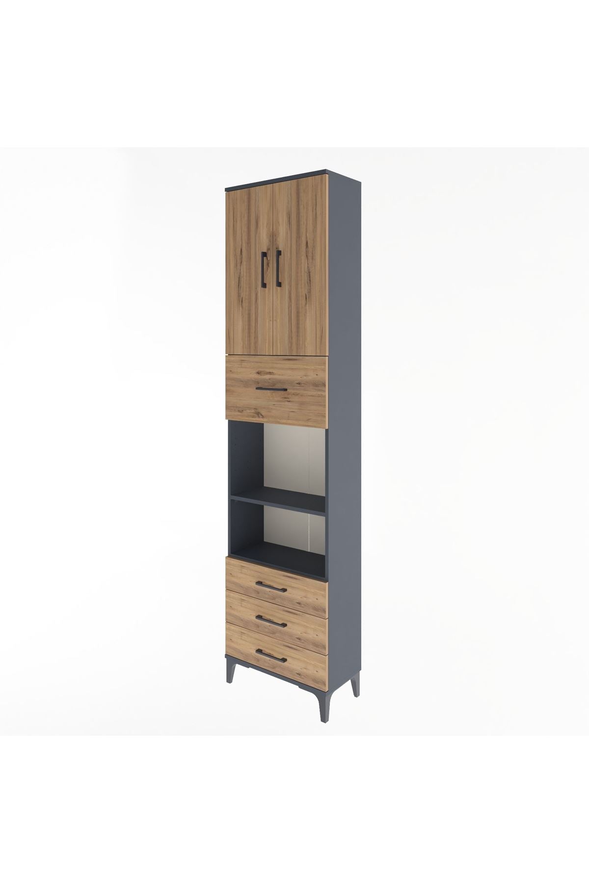Arges Dolap 4 Raflı 4 Çekmeceli 2 Kapaklı 60x30x243 - S32M039V6A