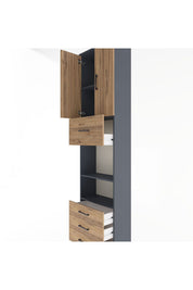 Arges Dolap 4 Raflı 4 Çekmeceli 2 Kapaklı 60x30x243 - S32M039V6A