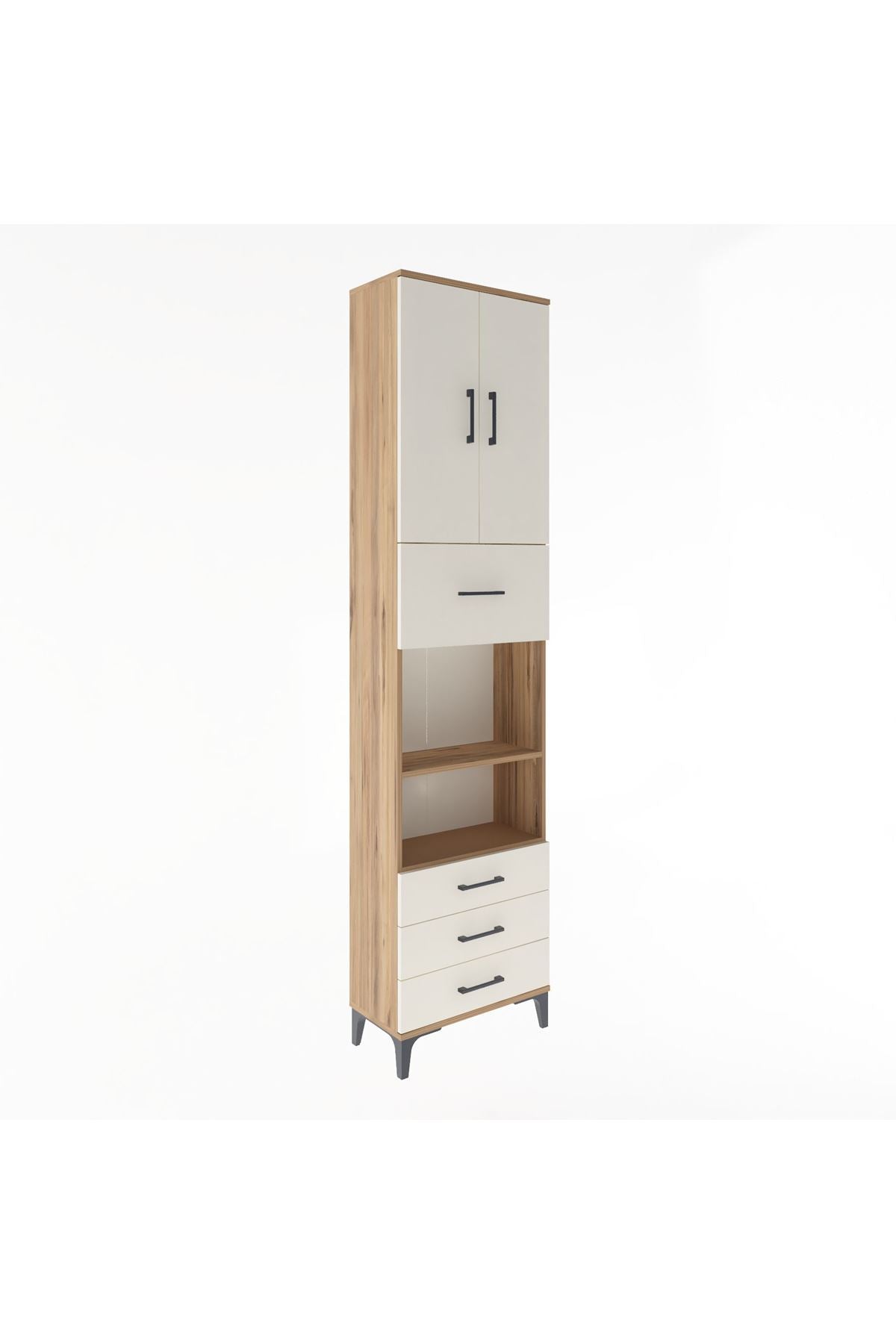Arges Dolap 4 Raflı 4 Çekmeceli 2 Kapaklı 60x30x243 - S32M039V7A