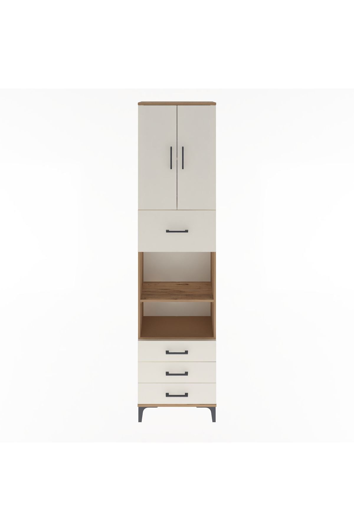 Arges Dolap 4 Raflı 4 Çekmeceli 2 Kapaklı 60x30x243 - S32M039V7A