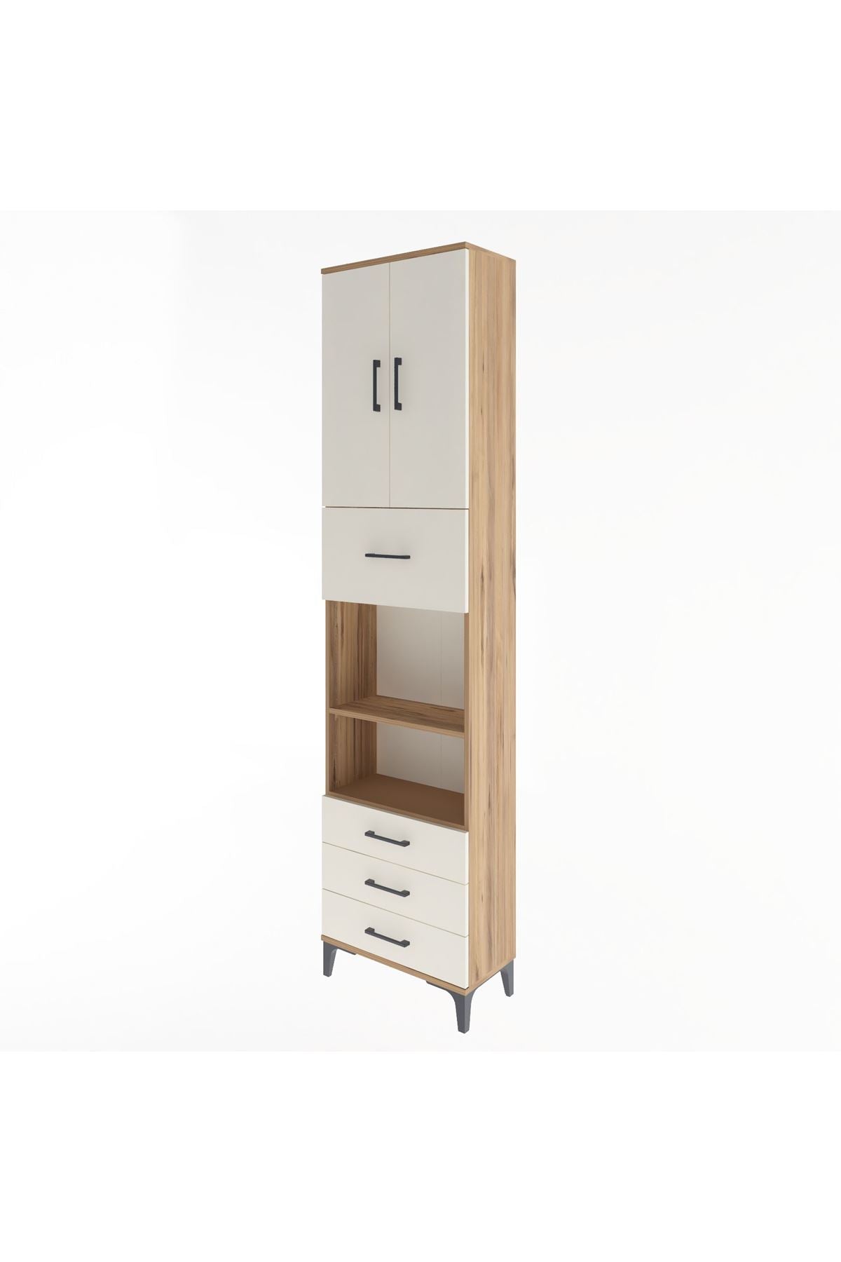 Arges Dolap 4 Raflı 4 Çekmeceli 2 Kapaklı 60x30x243 - S32M039V7A